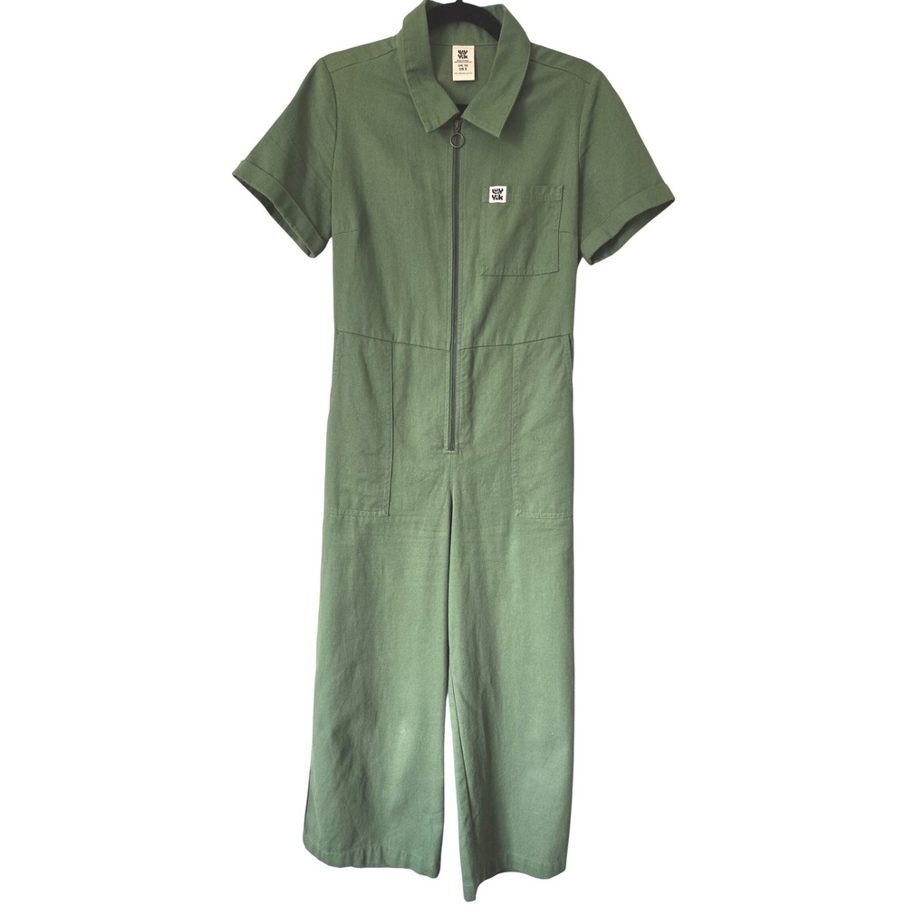 Lucy & Yak 6 Raglan Jumpsuit Womens Green Organic Cotton Utility